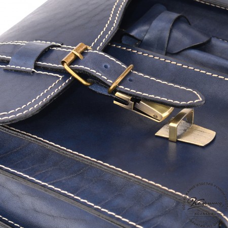 Кожаный портфель "Юрист" (синий)